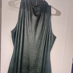 Naked Wardrobe Black Croc-Textured Jumpsuit